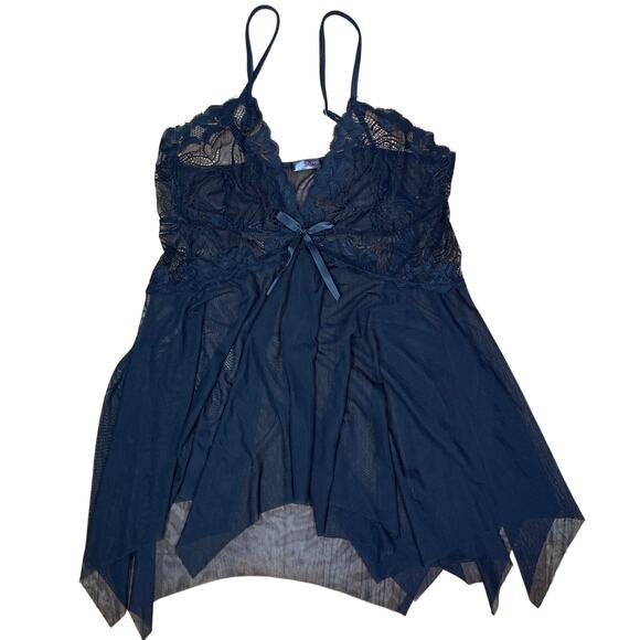 Avidlove Lingerie Nightgown Sexy Chemise Top Y2K babydoll Mesh bow Slip Dress - Picture 1 of 8